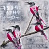 Drieluik neon birds