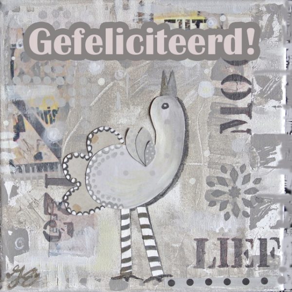 Singin bird 'Gefeliciteerd'