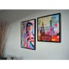 woonkamer kunstposters martinitoren en YOU in lijst janet edens schilderijen
