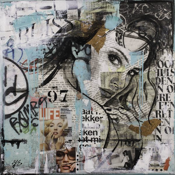 collage-vrouwengezicht-graffiti-collage-lichtblauw-zwartwit