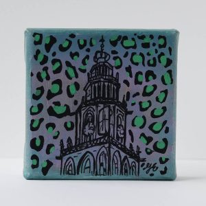 Martinitorentje Groningen canvas 10 x 10 schilderijtje shop Janet Edens