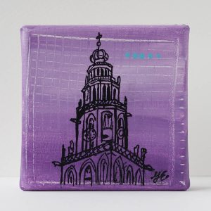 Martinitorentje Groningen canvas 10 x10 shop Janet Edens