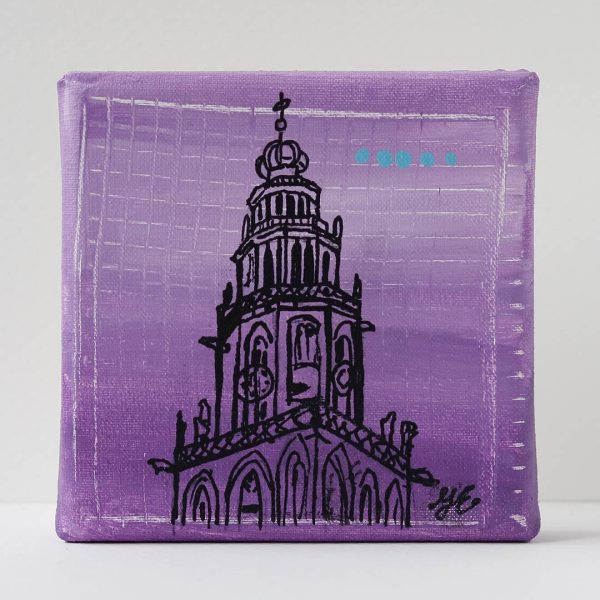 Martinitorentje Groningen canvas 10 x10 shop Janet Edens