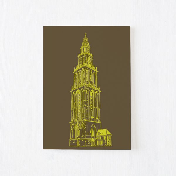 ansichtkaart met Martinitoren Groningen shop Janet Edens