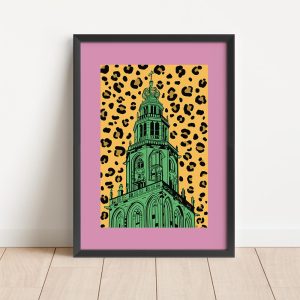 A4 formaat poster groene Martinitoren Groningen shop Janet Edens