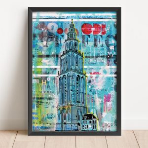 A3 formaat poster martinitoren Groningen shop Janet Edens