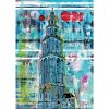 a3 Martinitoren Groningen kleur mixed media