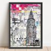 a4 poster roze zwart wit bloemen Martinitoren Groningen shop Janet Edens