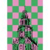 Martinitoren Groningen mit roze groene roeten - Afbeelding 2