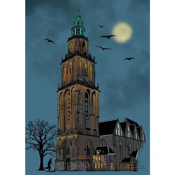 Martinitoren Groningen bie oavond - Afbeelding 2