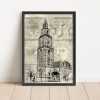 a4 poster Martinitoren Groningen shop Janet Eden