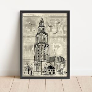 a4 poster Martinitoren Groningen shop Janet Eden