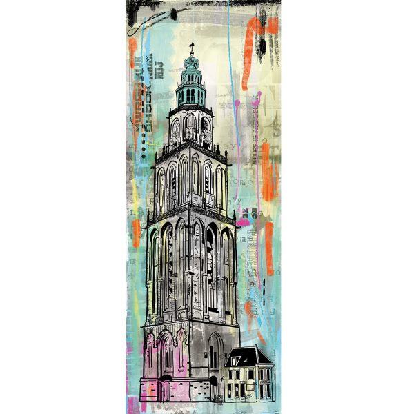 Martinitoren Groningen met lichte kleuren