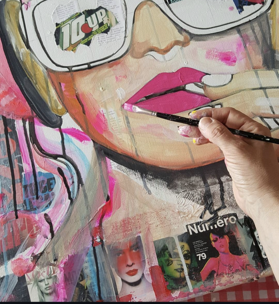 creatieve schilderworkshop mixed media portret schilderen