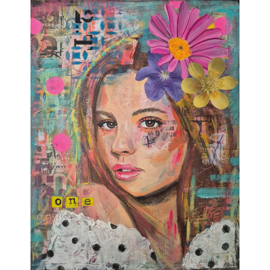workshop mixed media portret schilderen bij Janet Edens